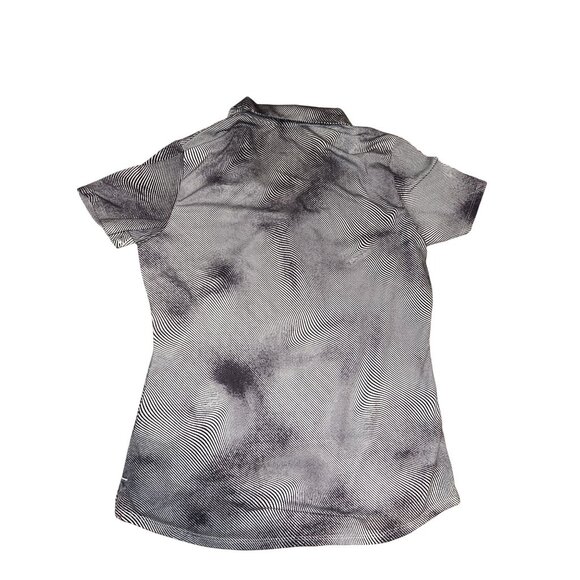 Adidas ClimaCool Polo Shirt Trippy Black Print Womens Activewear - Picture 2 of 3